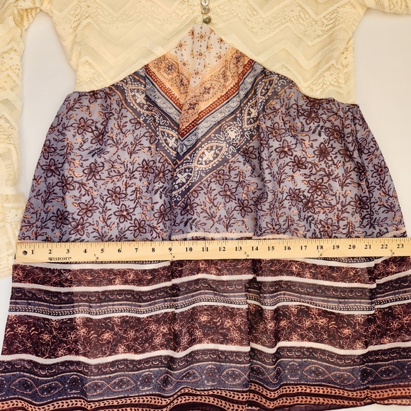 Whimsical Fairy Lace Dress Cream Boho Prairie Cottagecore Pretty Cute Large - Picture 12 of 16